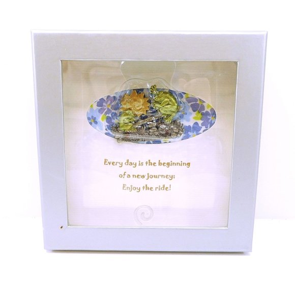 New Frogs on SeeSaw Brooch Pin Darling Dash Beginning Journey Inspiration Card - Picture 1 of 4